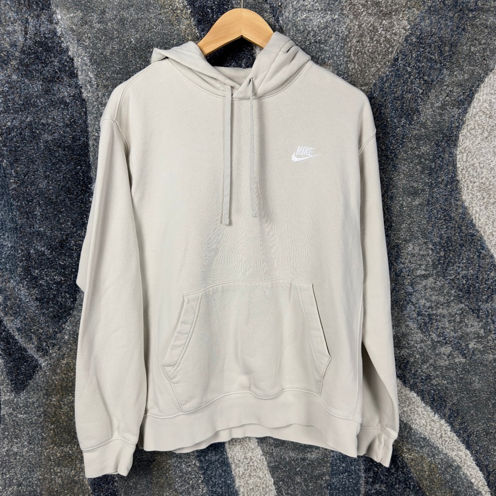 Nike Sportswear Club Fleece Hoodie Mens Medium Cream Oatmeal Streetwear